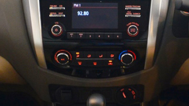 Nissan Navara detail shot of the climate control buttons